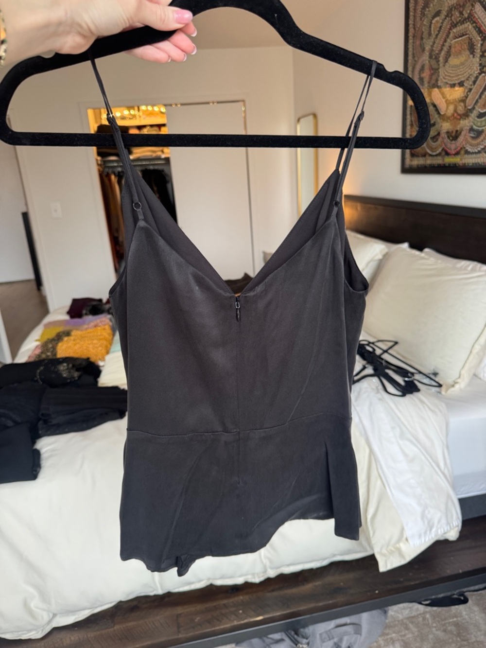 L'AGENCE Black Draped V-Neck Camisole - Picture 4 of 4